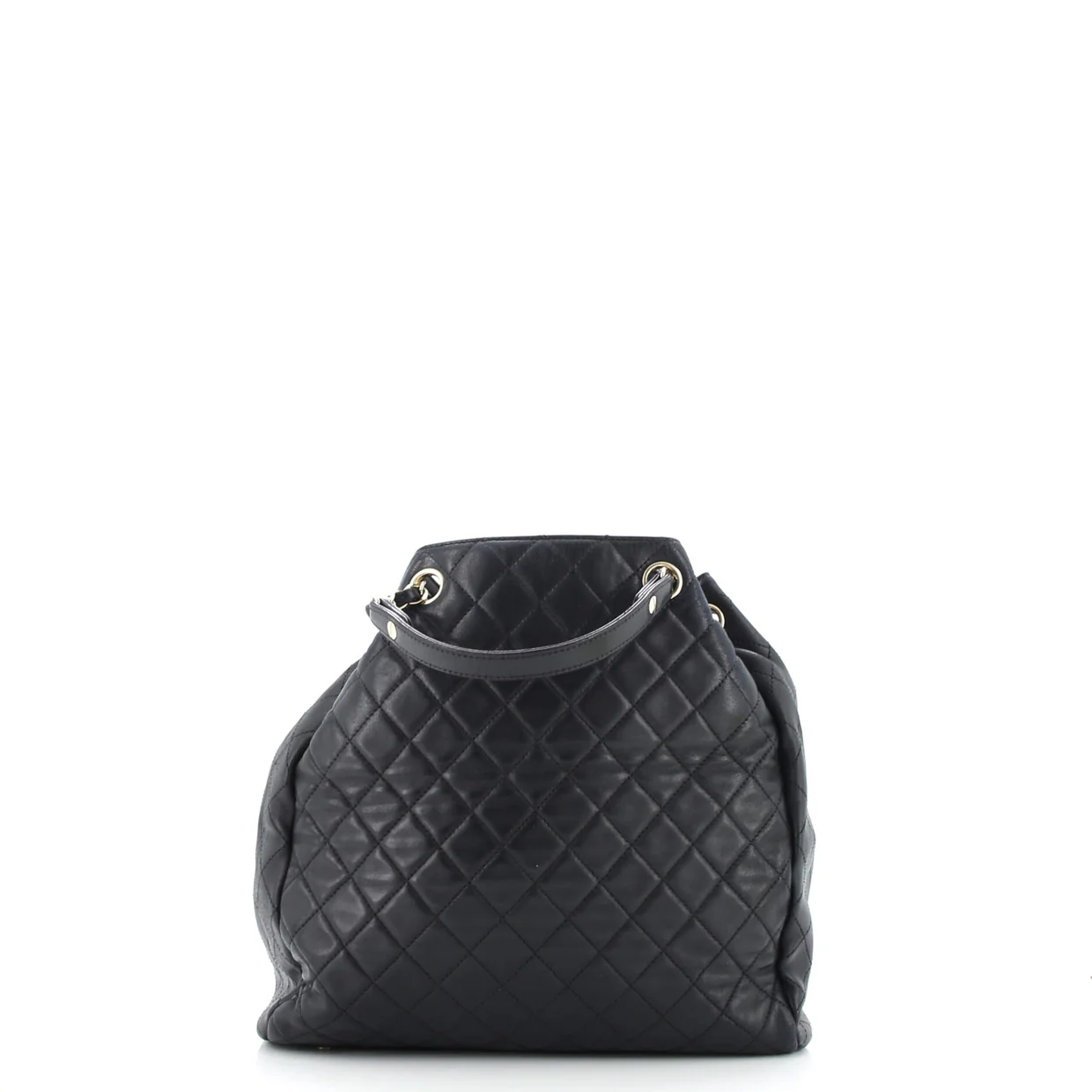 Drawstring CC Lock Bucket Bag Quilted Lambskin Small - Deep Luxury