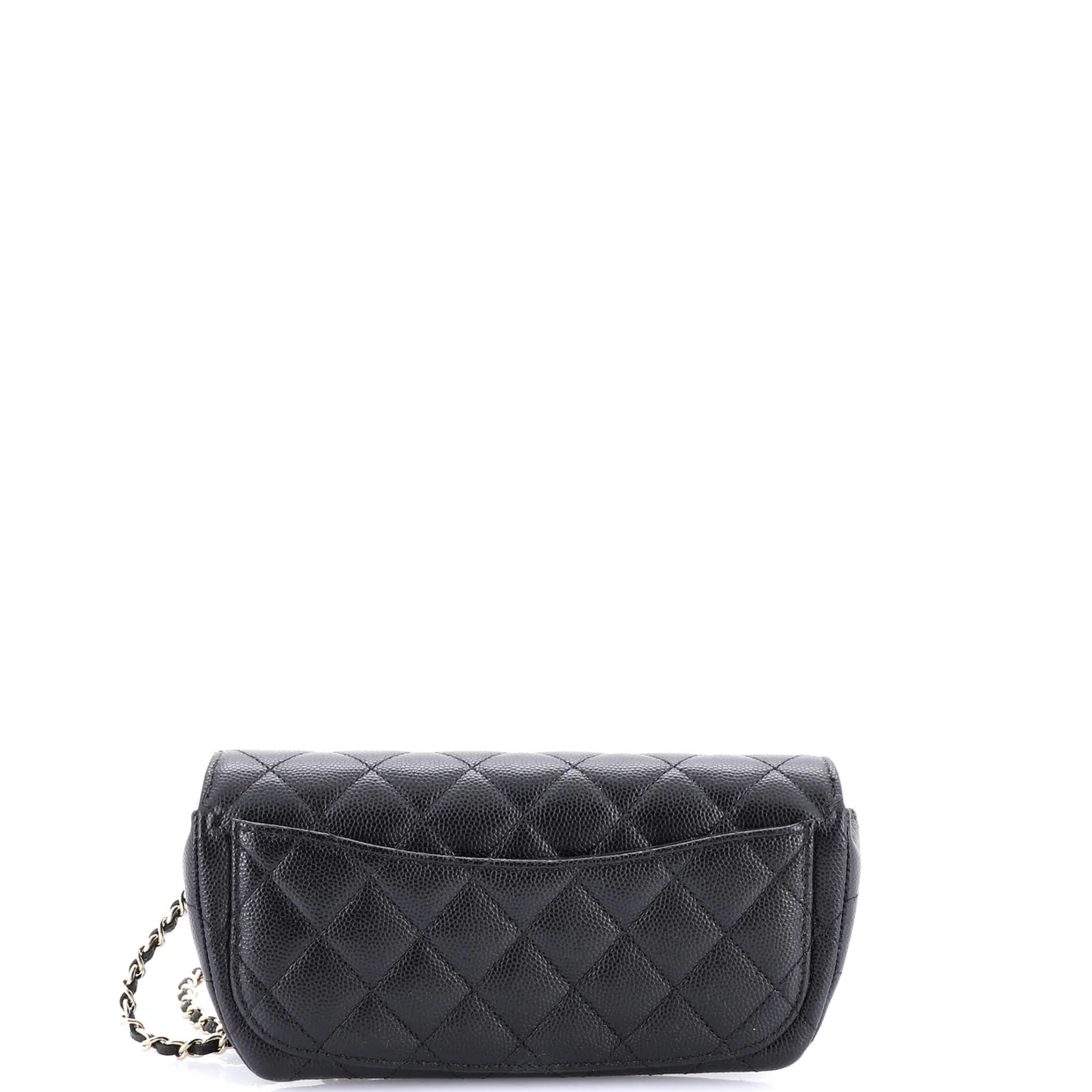 Classic Sunglasses Case with Chain Quilted Caviar - Deep Luxury