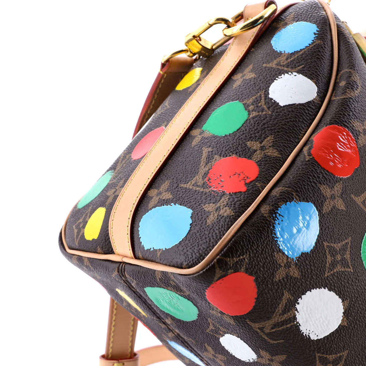 Speedy Bandouliere Bag Yayoi Kusama Painted Dots Monogram Canvas 25 - Deep Luxury