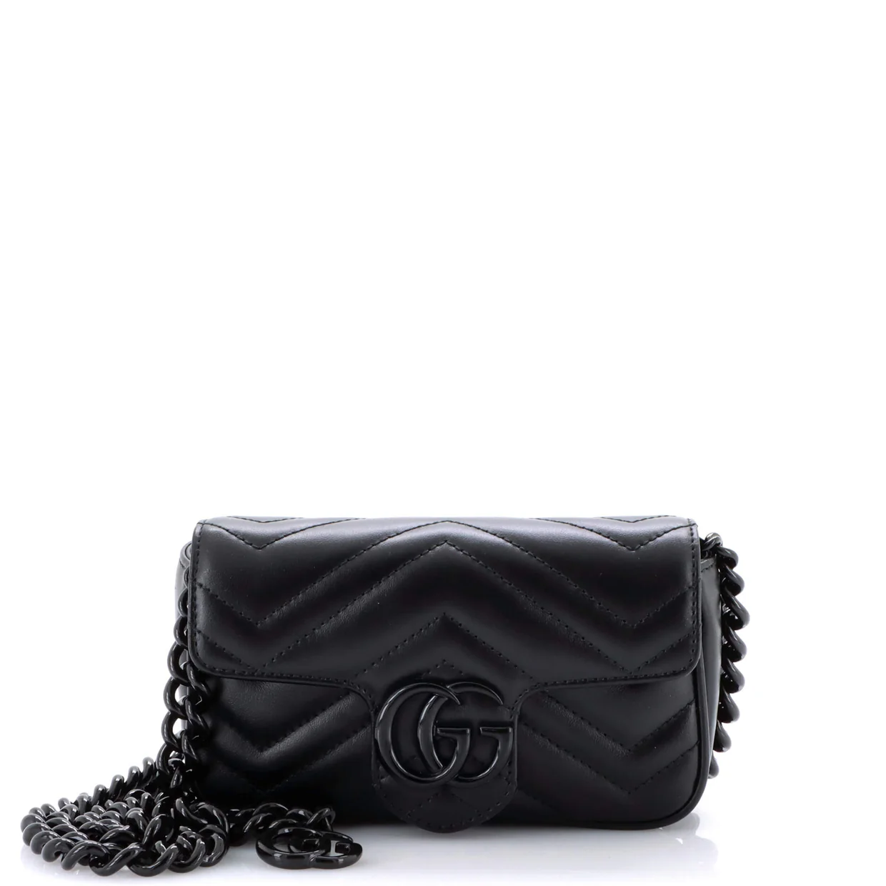 GG Marmont Monochrome Flap Bag Matelasse Leather Super Mini - Deep Luxury