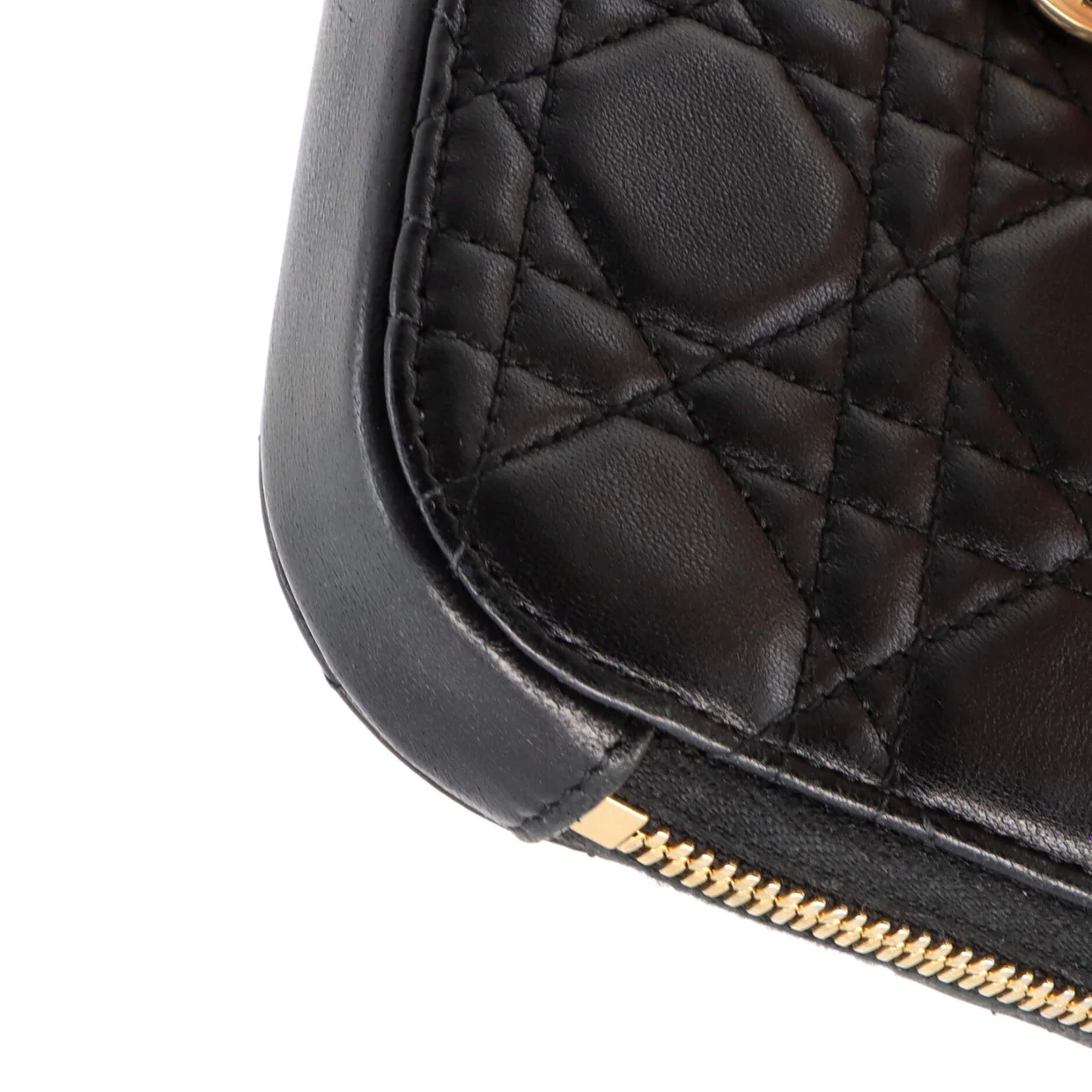 Lady Dior Phone Holder on Chain Cannage Quilt Lambskin - Deep Luxury