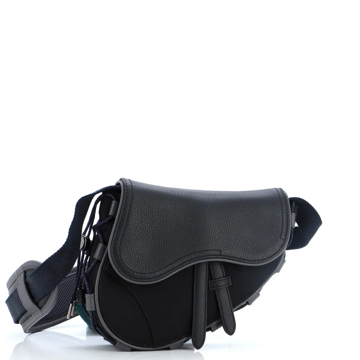 x Sacai Saddle Crossbody Bag Technical Fabric and Leather Mini - Deep Luxury