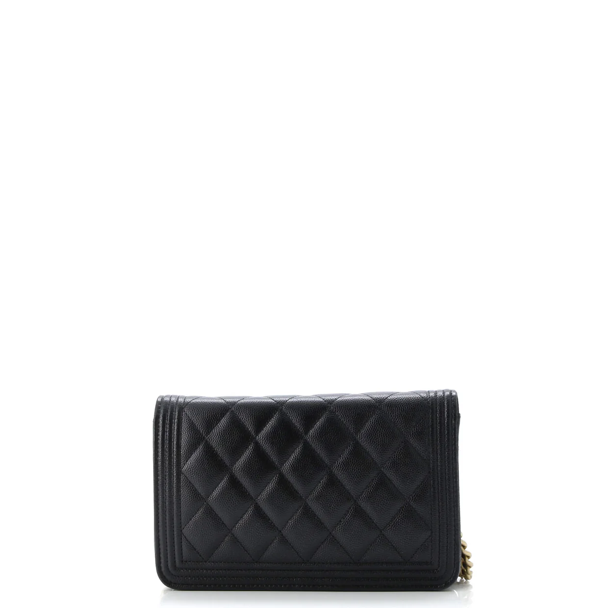 Boy Wallet on Chain Quilted Caviar - Deep Luxury