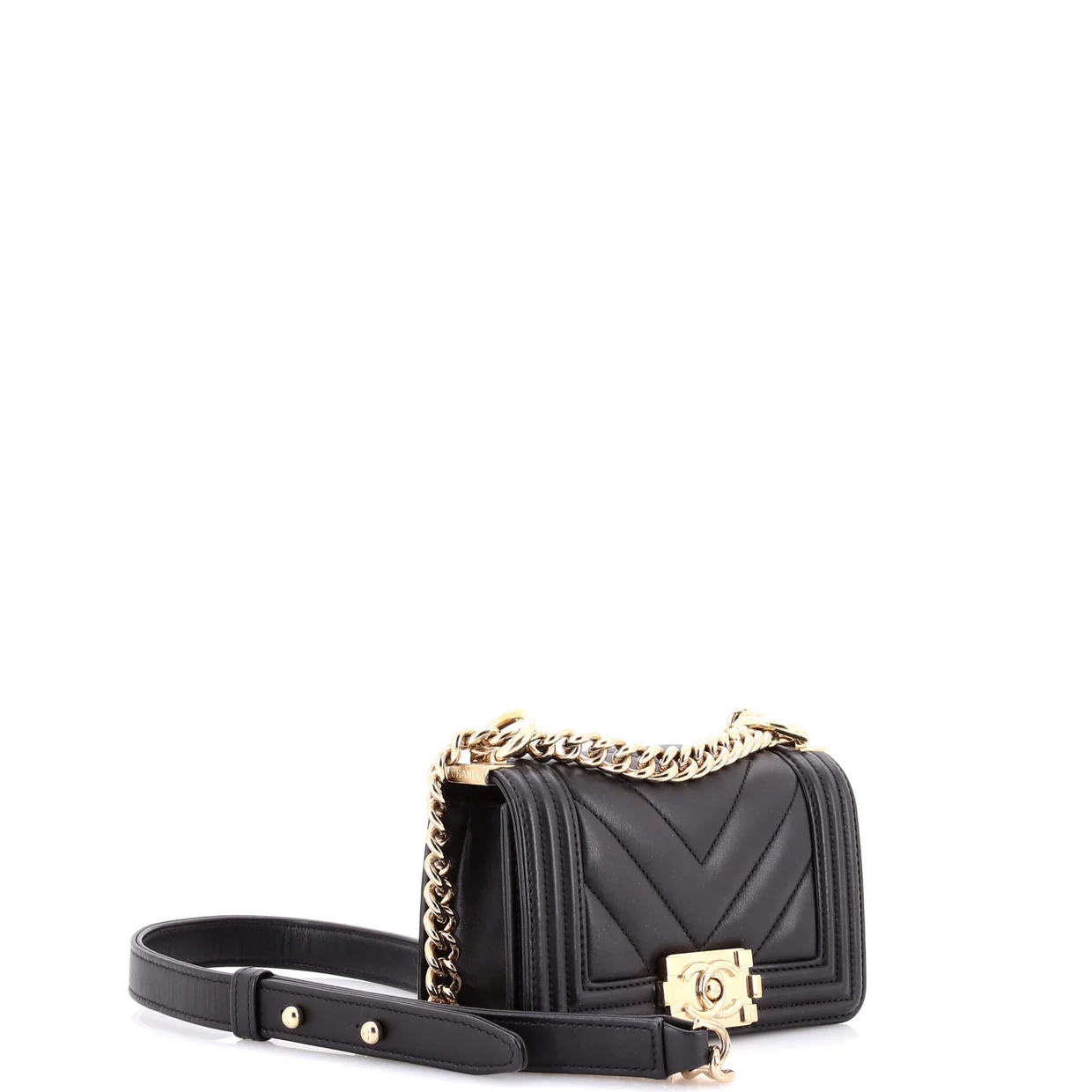 Boy Flap Bag Chevron Lambskin Mini - Deep Luxury