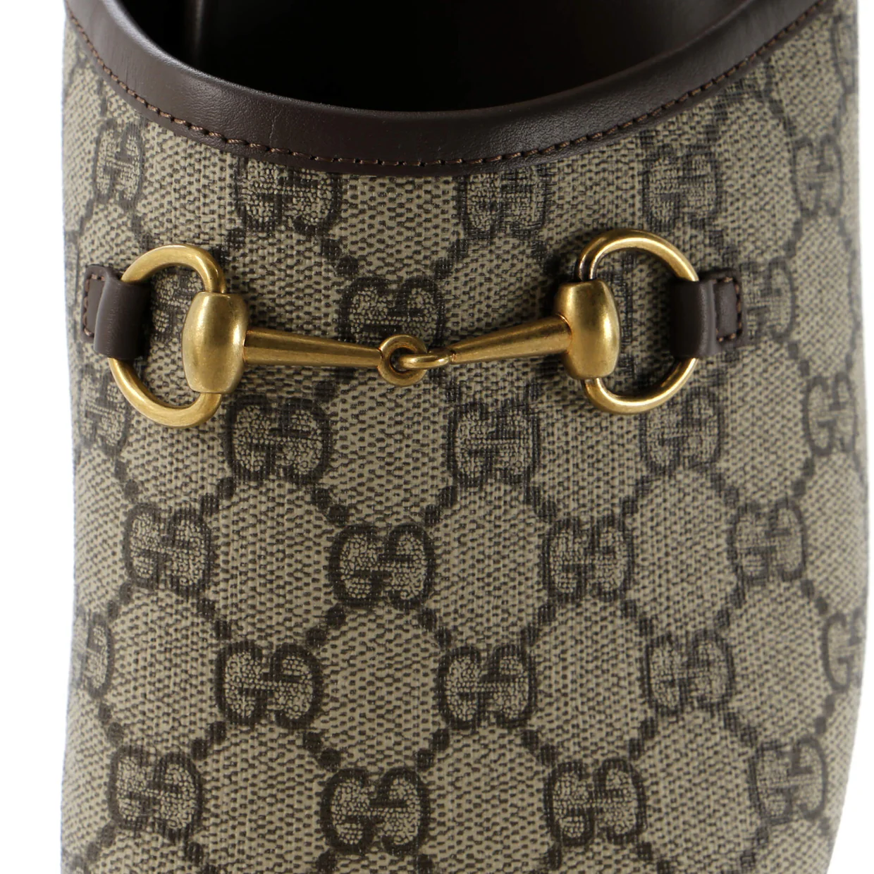 Women's Horsebit Mule Slippers GG Coated Canvas - Deep Luxury