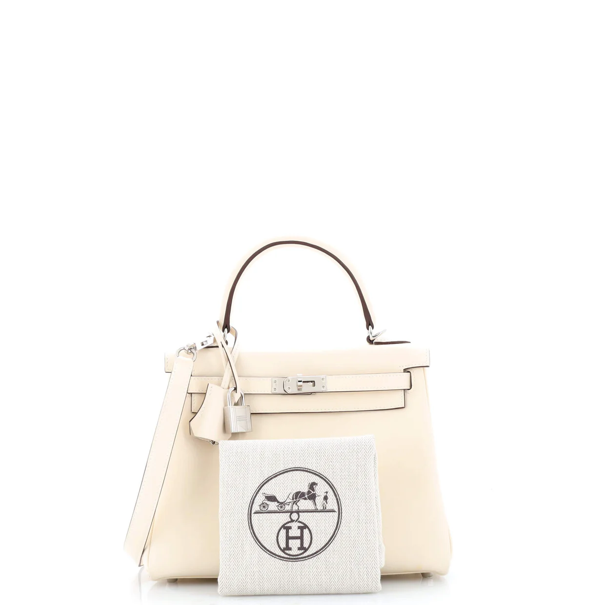 Kelly Handbag Light Swift with Palladium Hardware 25 - Deep Luxury