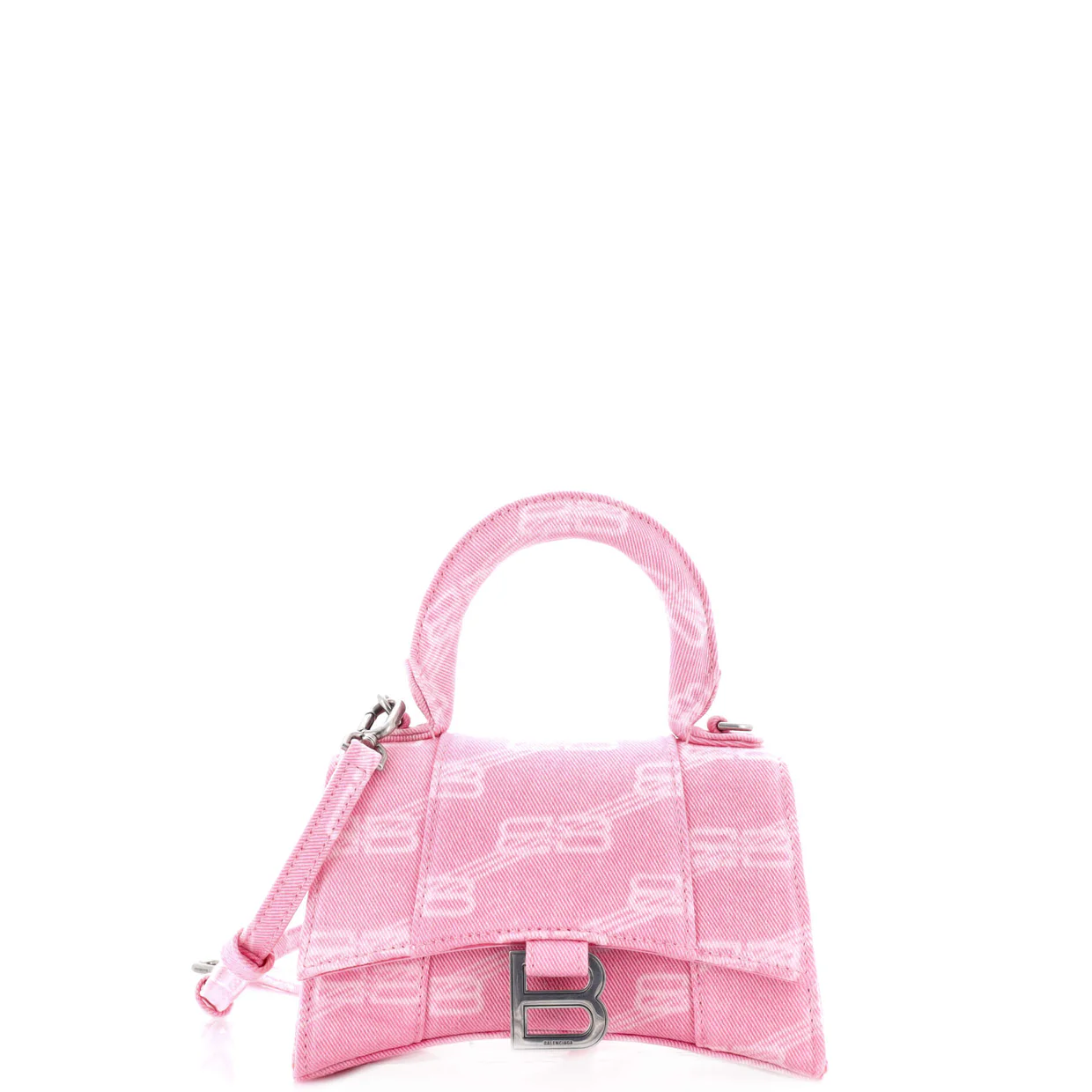 Hourglass Top Handle Bag BB Monogram Denim XS - Deep Luxury