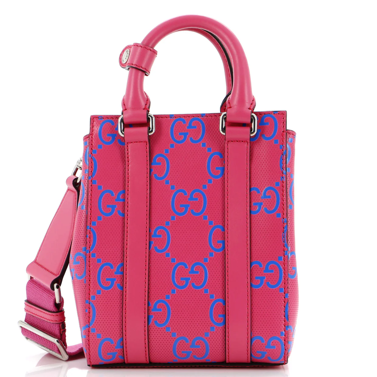 Convertible Open Tote GG Embossed Perforated Leather Mini - Deep Luxury