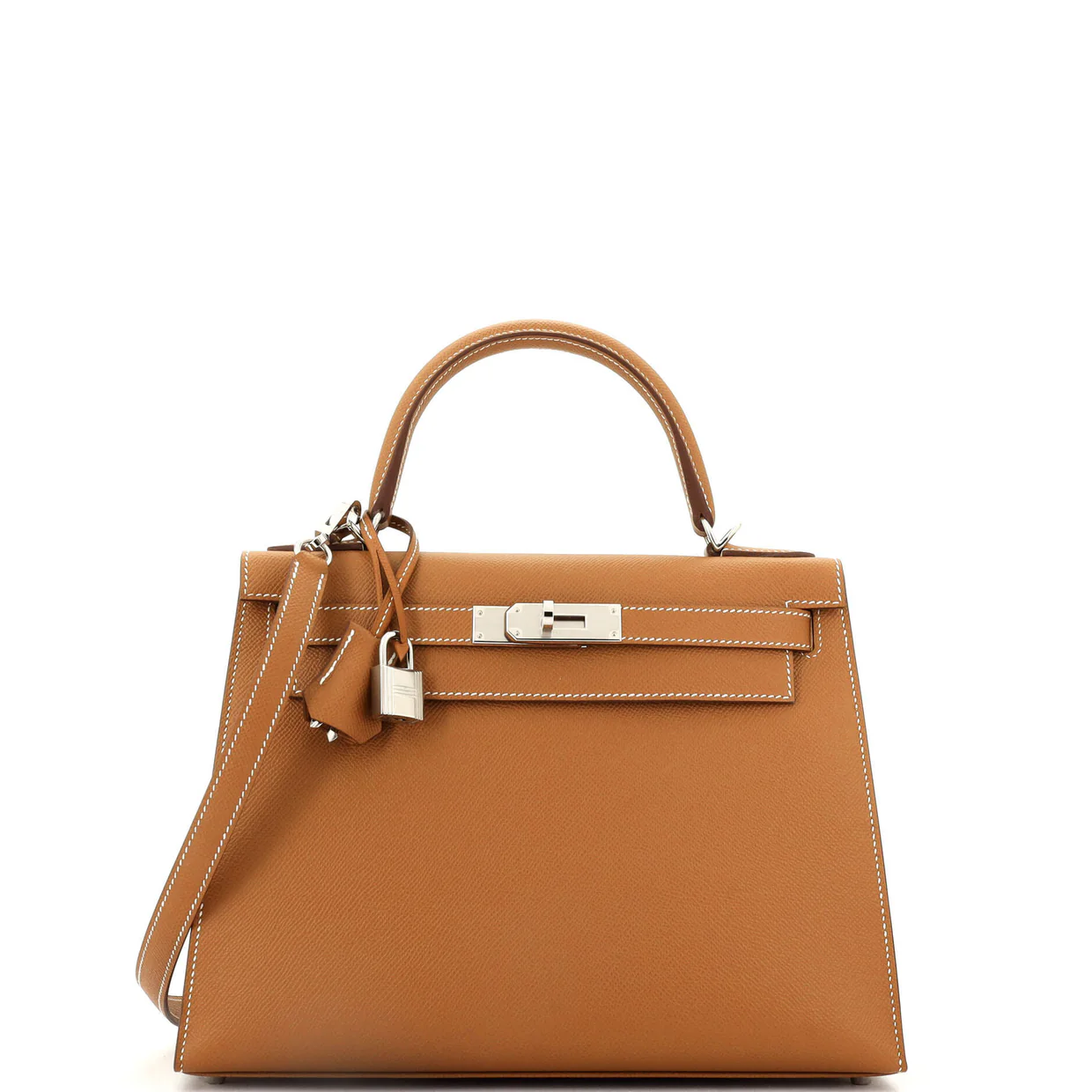 Kelly Handbag Gold Epsom with Palladium Hardware 28 - Deep Luxury