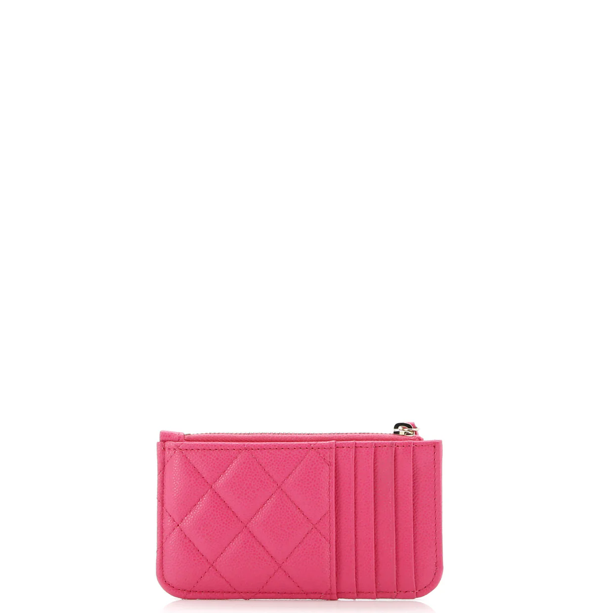 Flap Zip Card Holder Quilted Caviar - Deep Luxury