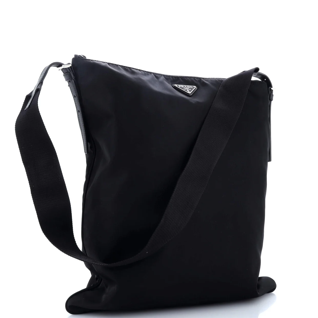 Triangle Logo Plaque Flat Messenger Tessuto Medium - Deep Luxury