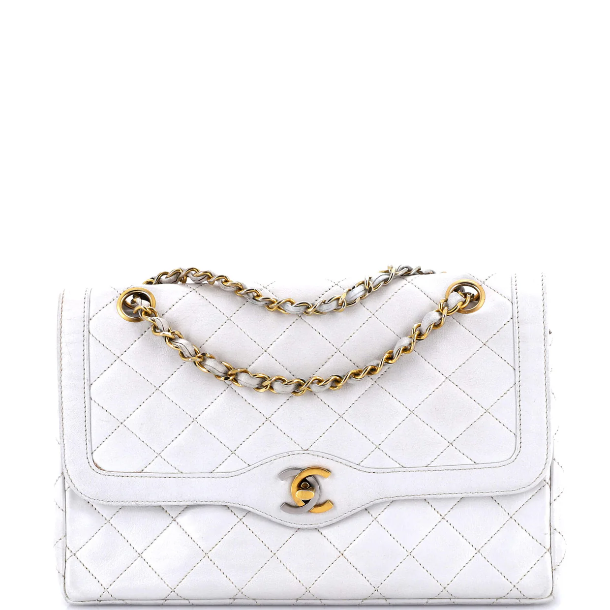 Vintage Two Tone CC Flap Bag Quilted Lambskin Medium - Deep Luxury