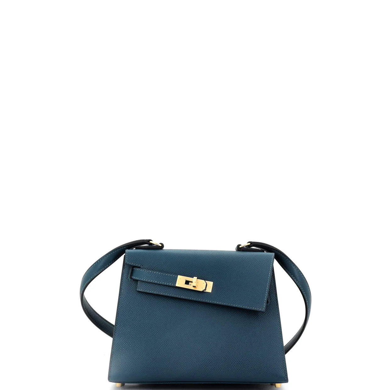 Kelly Sellier en Desordre Bag Blue Epsom with Permabrass Hardware 20 - Deep Luxury