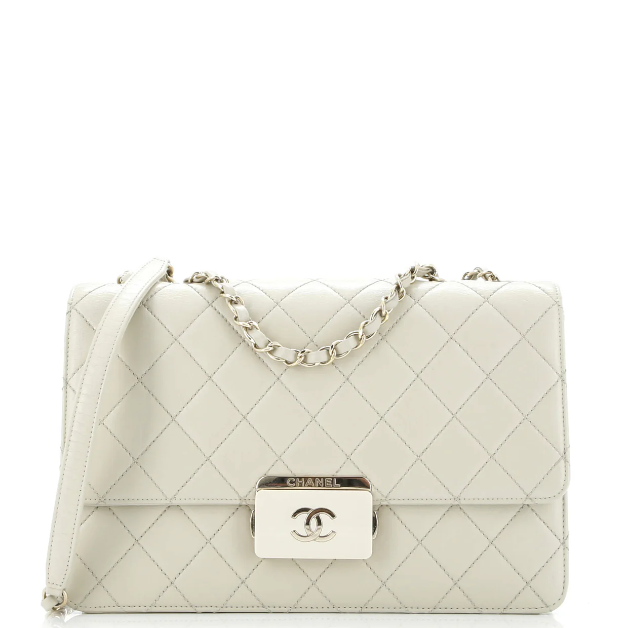 Beauty Lock Flap Bag Quilted Sheepskin Large - Deep Luxury