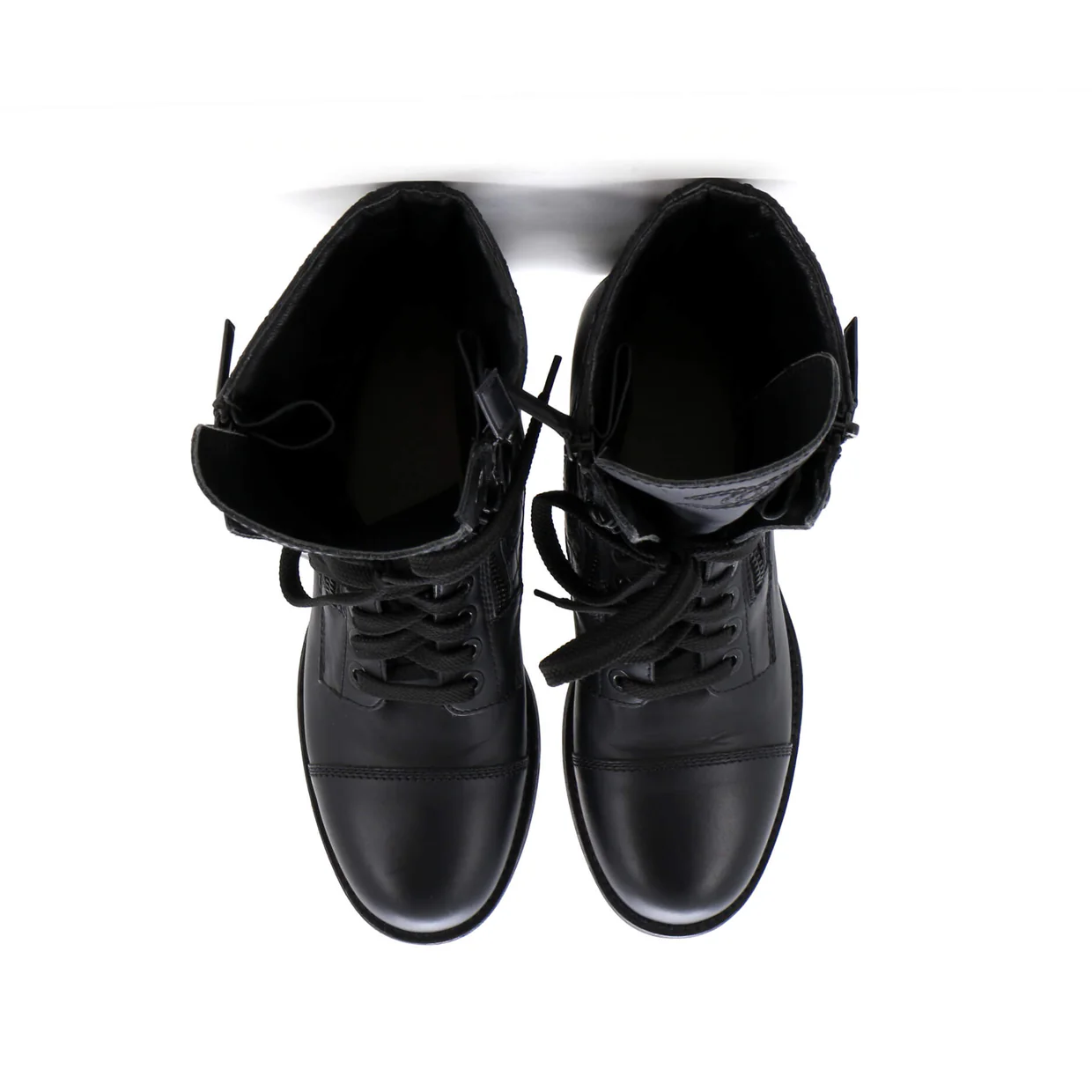 Women's CC Zip Up Combat Boots Quilted Leather - Deep Luxury