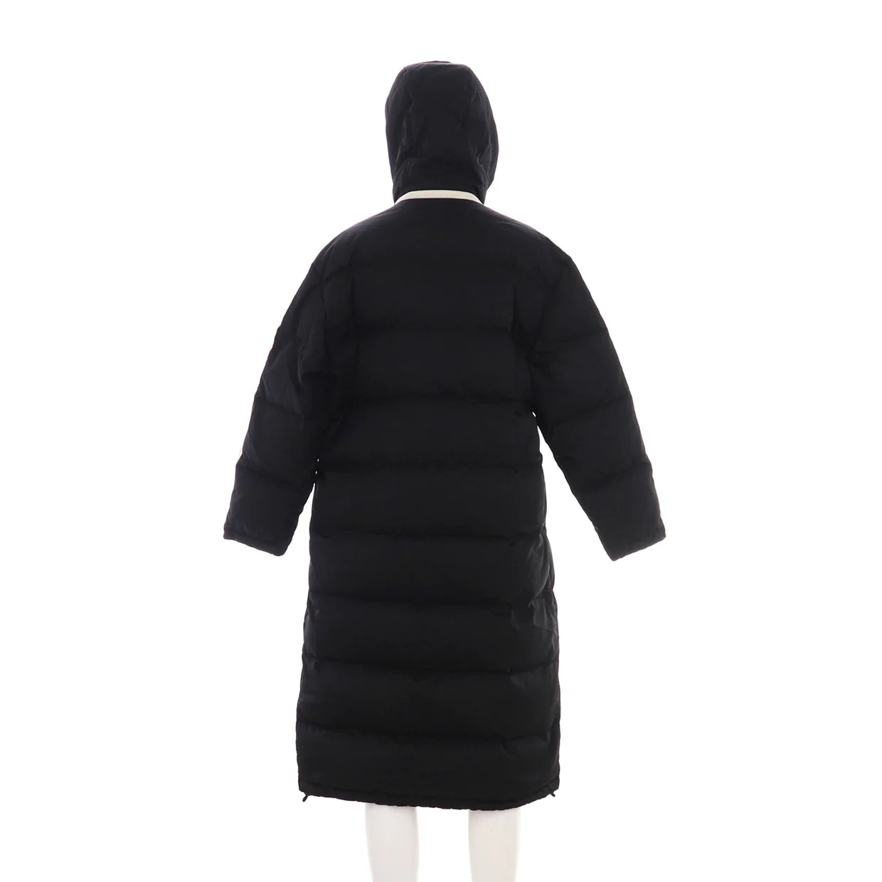 Women's Detachable Hood Sleeve Logo Long Jacket Quilted Polyamide with Down - Deep Luxury