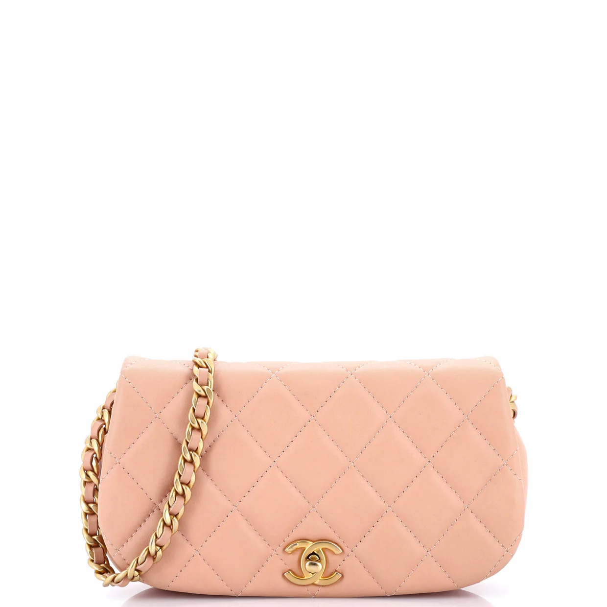Coco Mail Clutch with Chain Quilted Calfskin - Deep Luxury