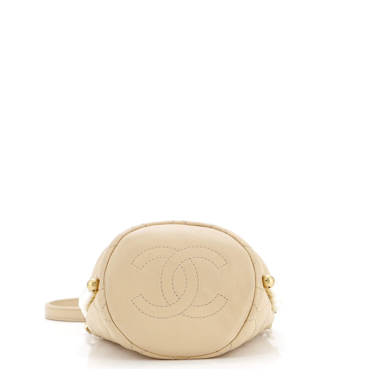 About Pearls Bucket Bag Quilted Calfskin Mini - Deep Luxury