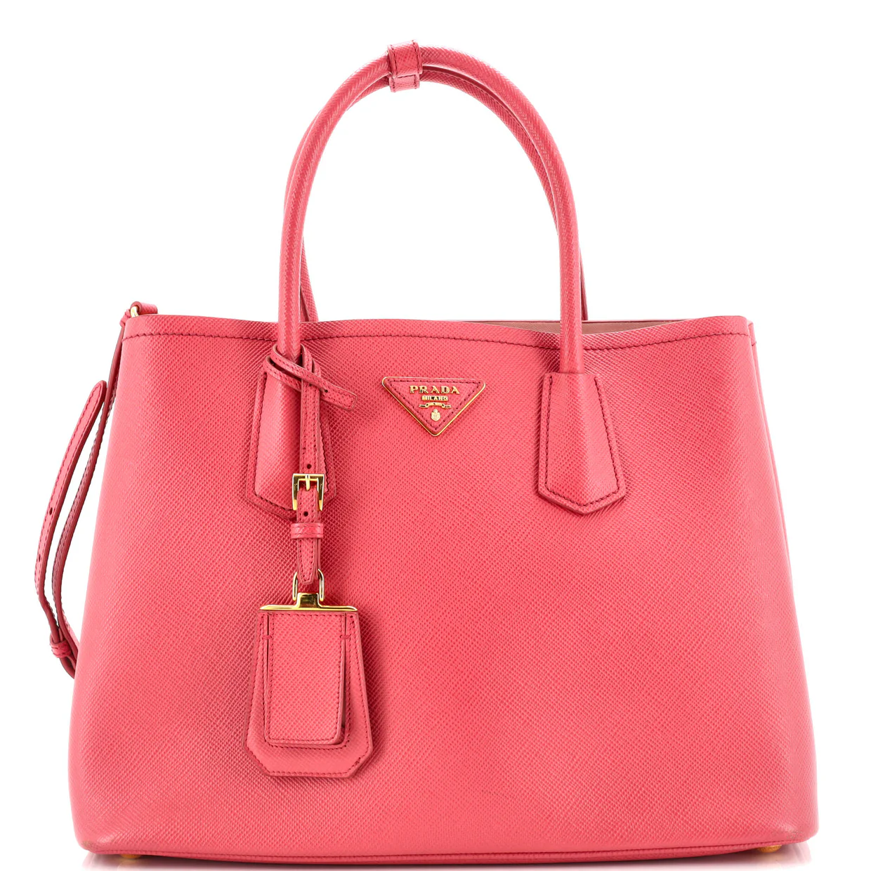 Cuir Double Tote Saffiano Leather Medium - Deep Luxury