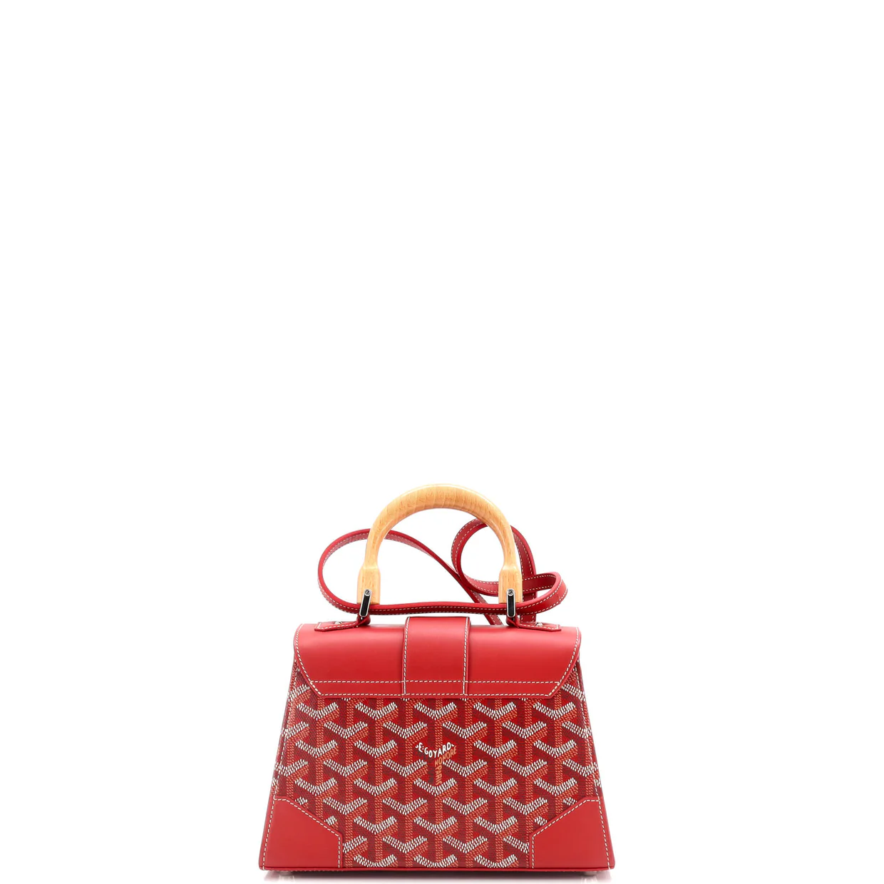 Structured Saigon Top Handle Bag Coated Canvas with Leather Mini - Deep Luxury