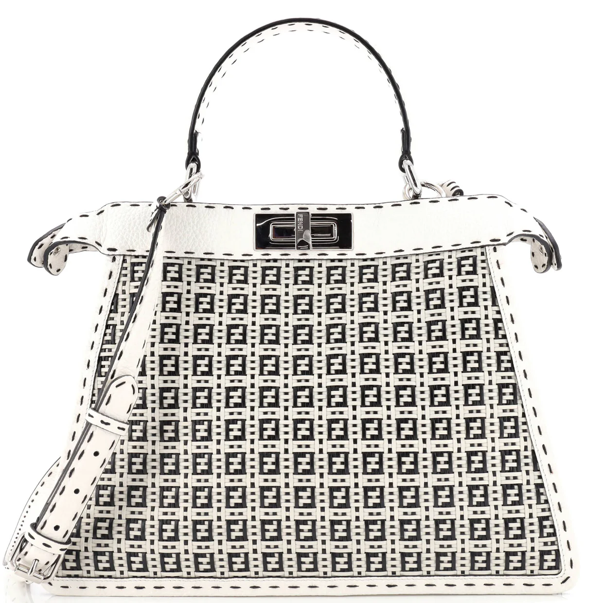 Peekaboo ISeeU Bag Woven Leather Medium - Deep Luxury