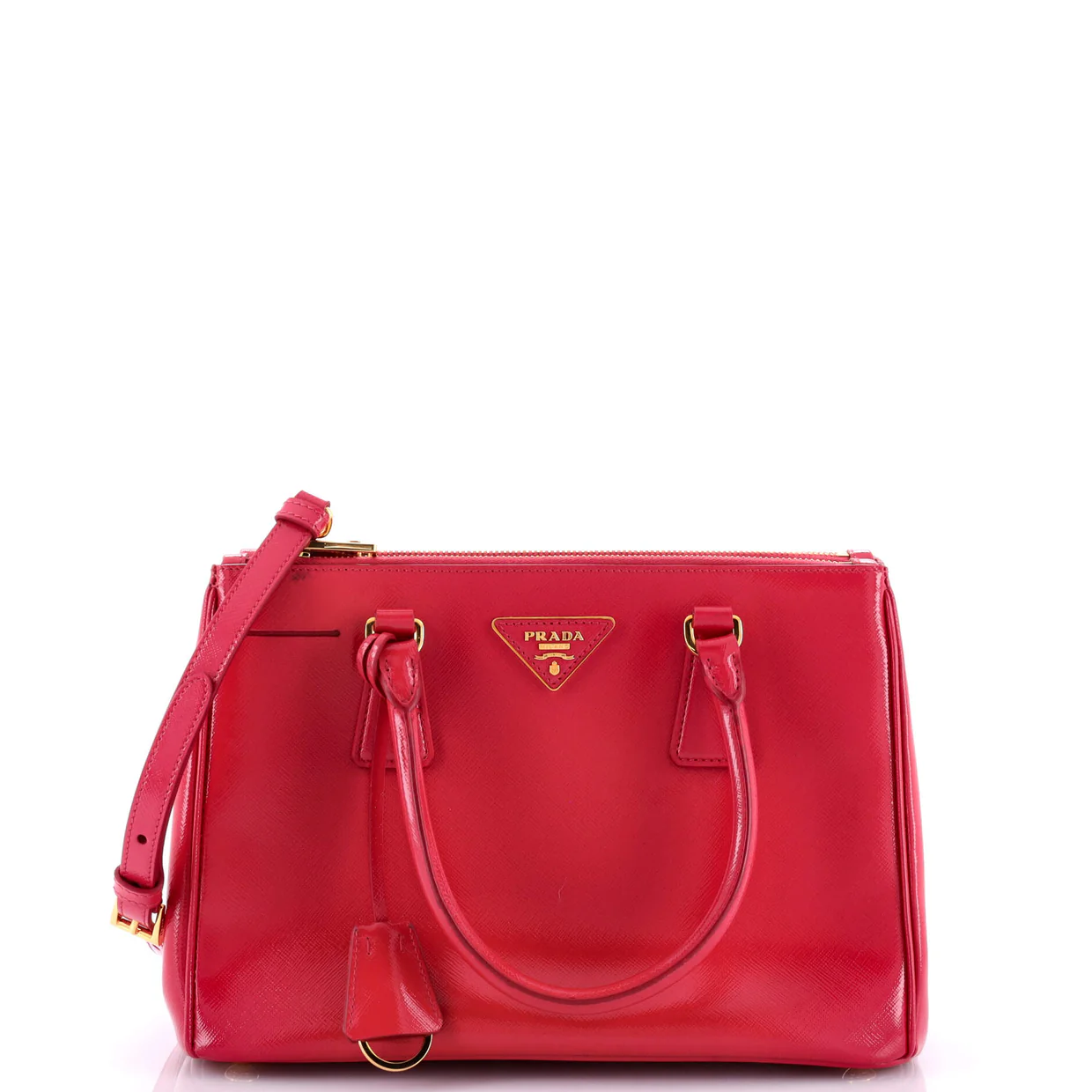 Double Zip Lux Tote Vernice Saffiano Leather Mini - Deep Luxury