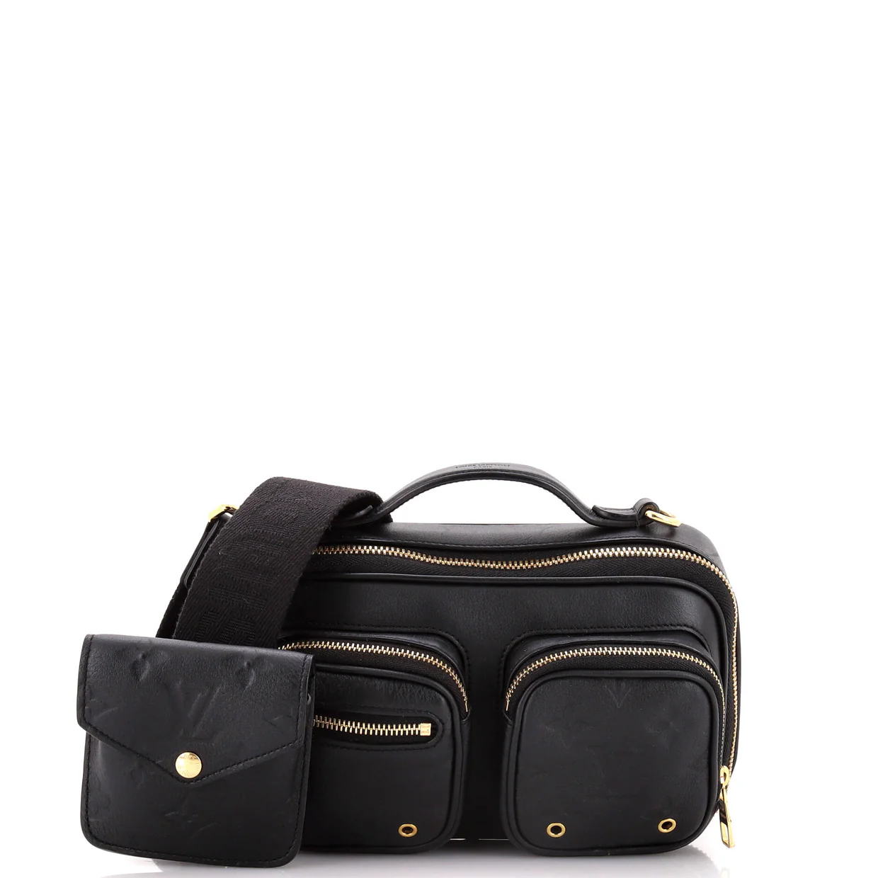 Utility Crossbody Bag Calfskin with Embossed Monogram Detail - Deep Luxury