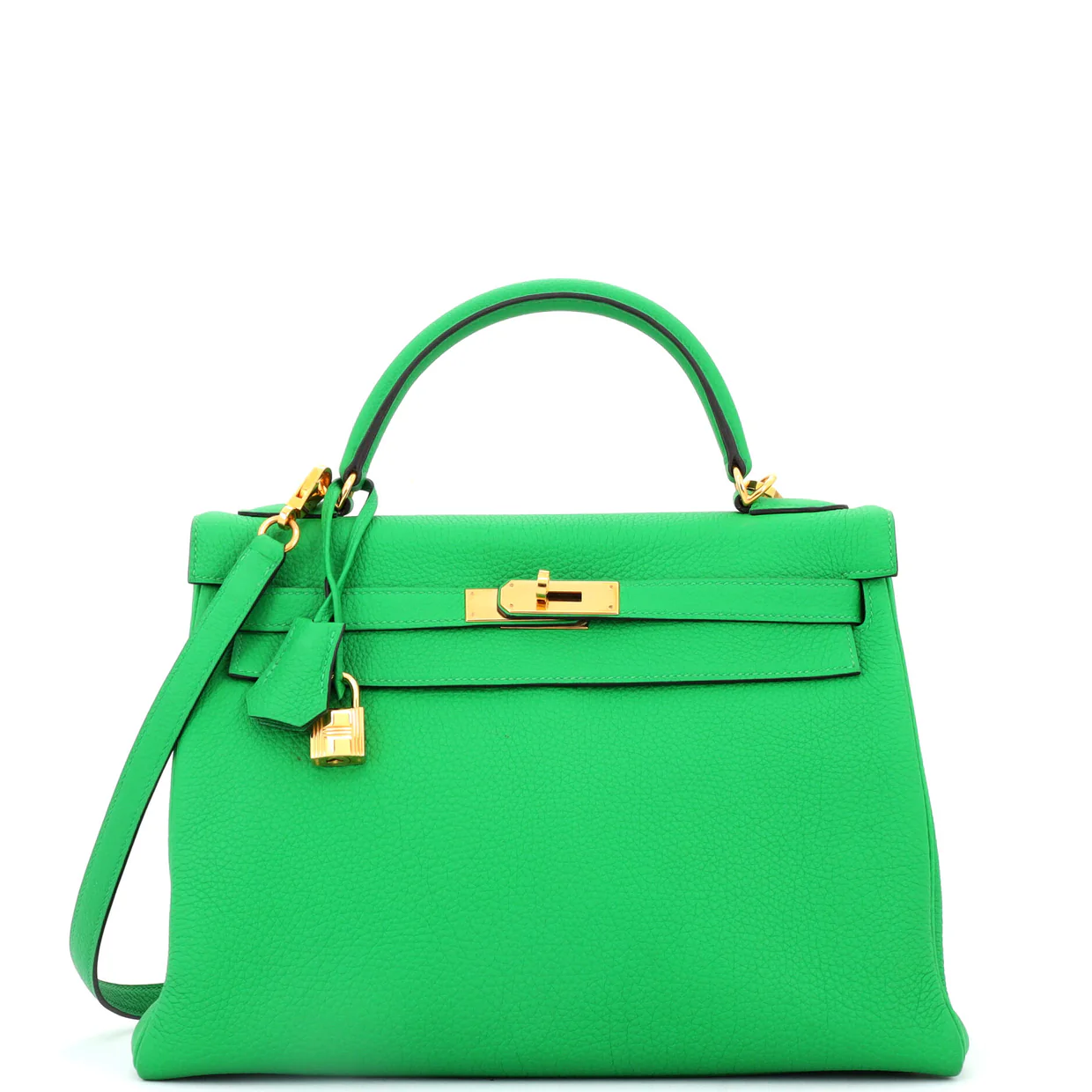 Kelly Handbag Bamboo Togo with Gold Hardware 32 - Deep Luxury