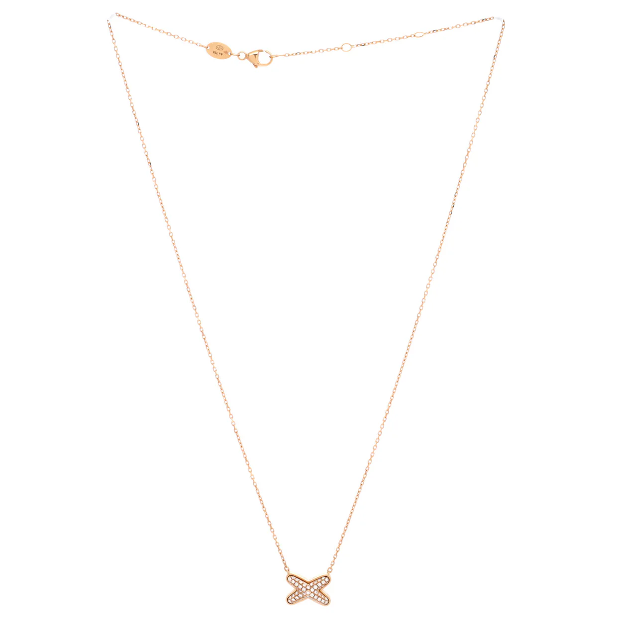 Jeux de Liens Pendant Necklace 18K Rose Gold with Diamonds - Deep Luxury