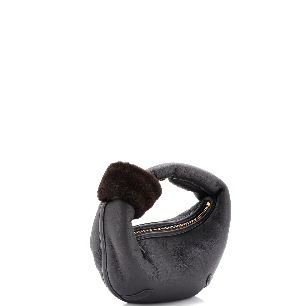 Aviator Jodie Hobo Leather with Shearling Mini - Deep Luxury