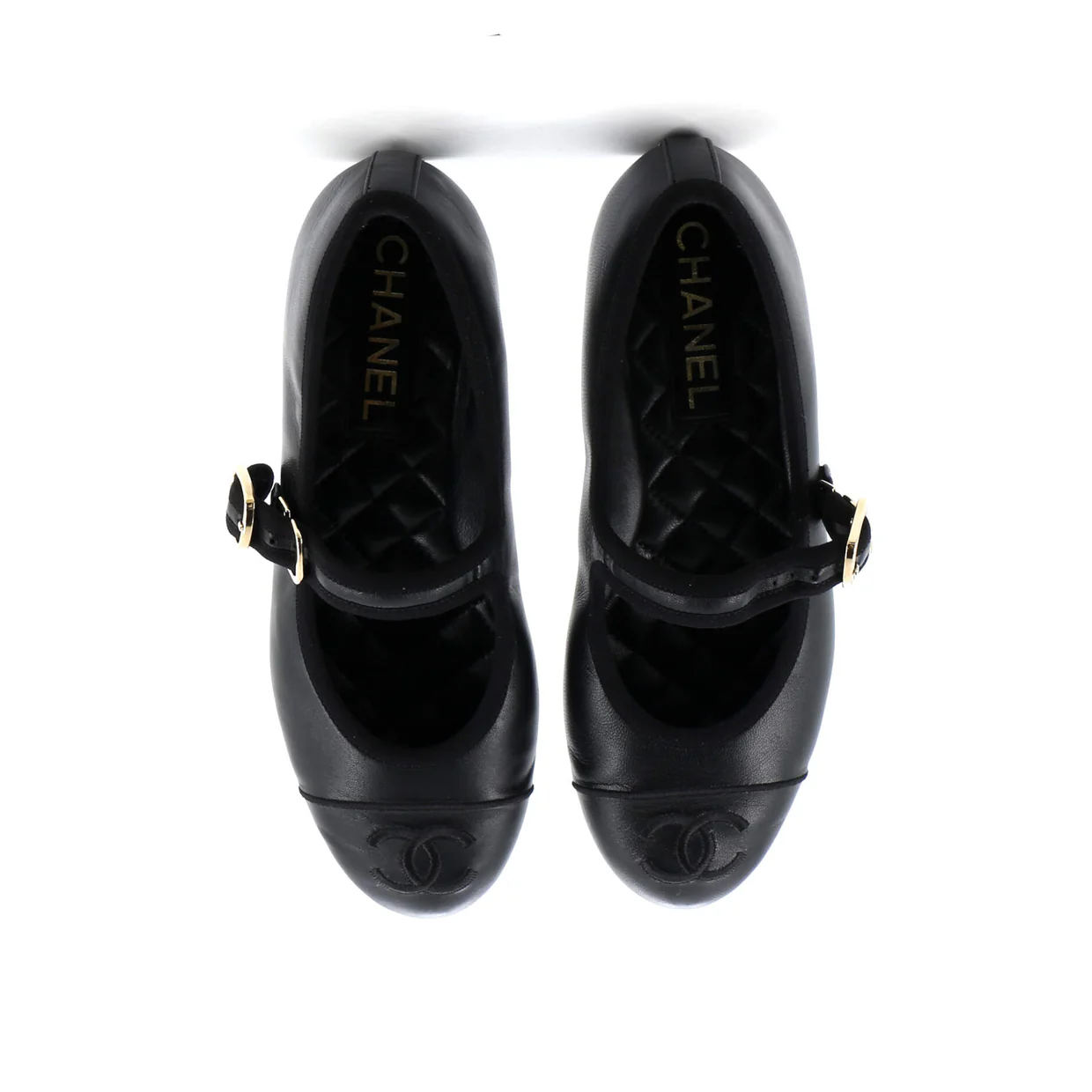 Women's CC Mary Jane Flats Embroidered Leather - Deep Luxury