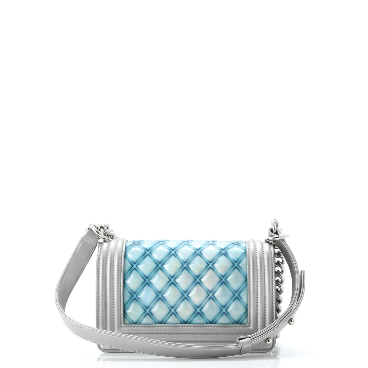 Boy Flap Bag Quilted Holographic PVC Small - Deep Luxury