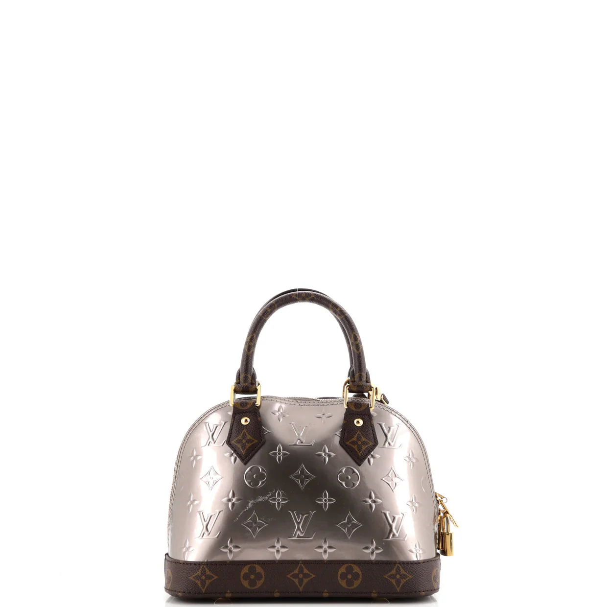 Alma Handbag Limited Edition Metallic Monogram Vernis and Monogram Canvas BB - Deep Luxury