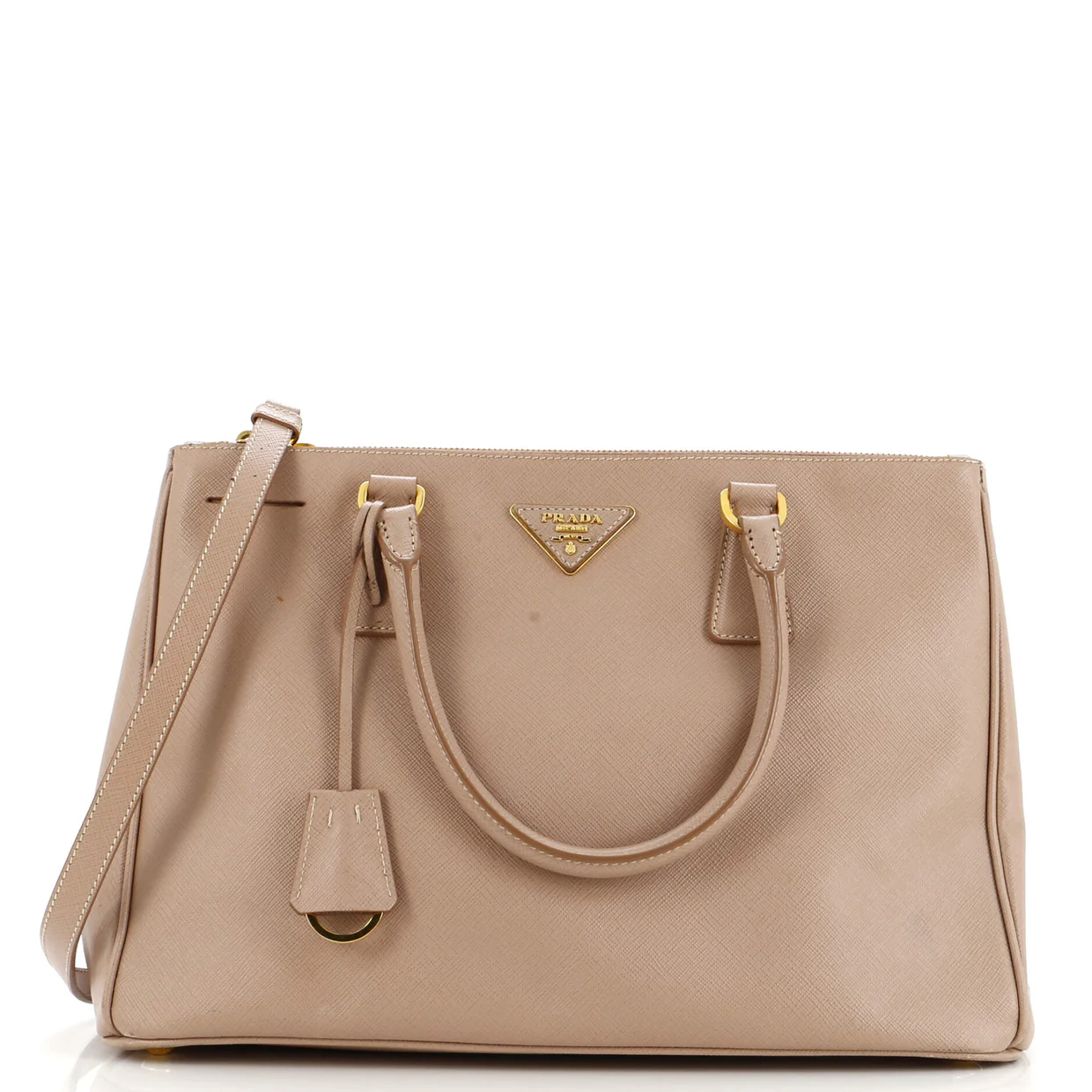 Double Zip Lux Tote Saffiano Leather Medium - Deep Luxury