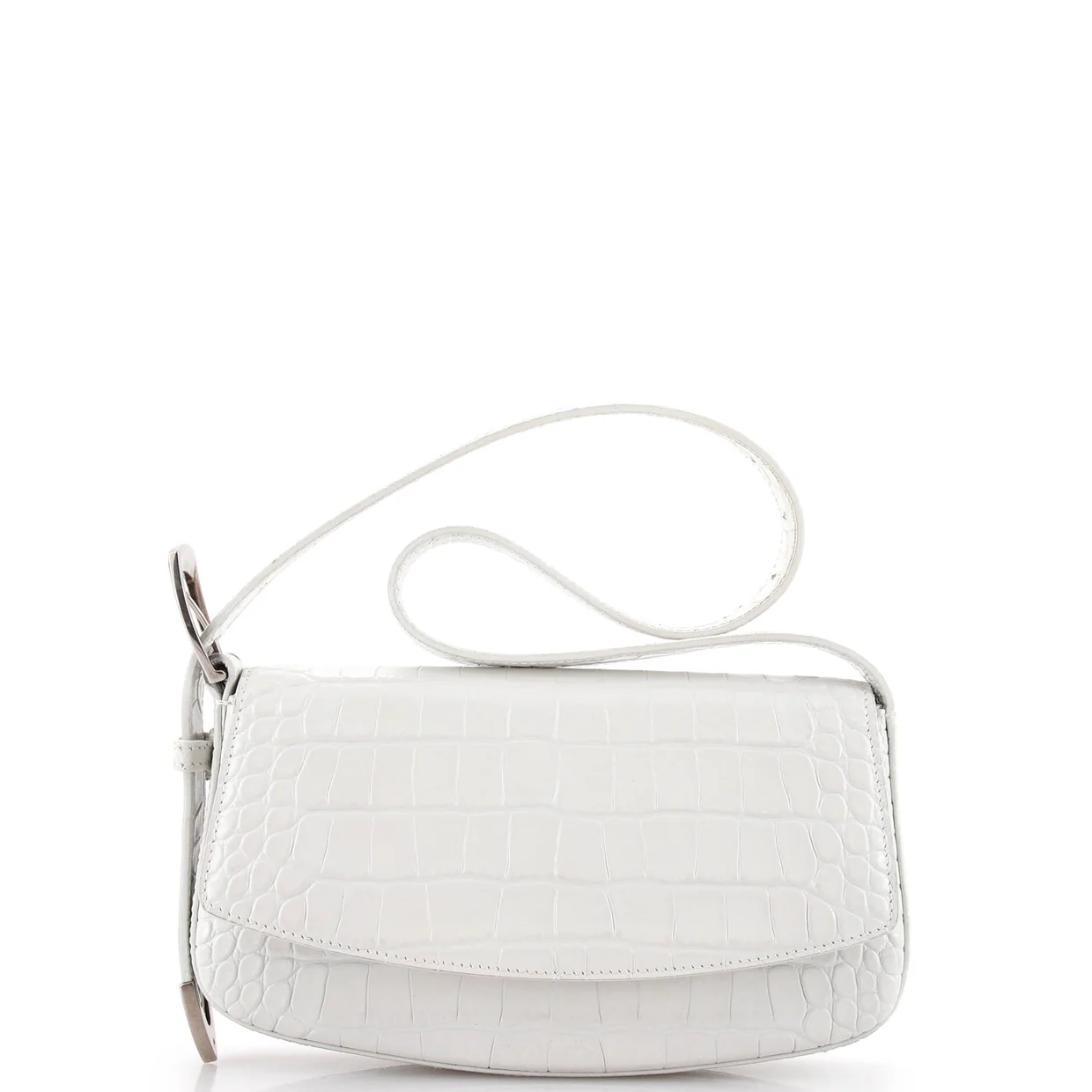 Ghost Sling Shoulder Bag Crocodile Embossed Leather Small - Deep Luxury