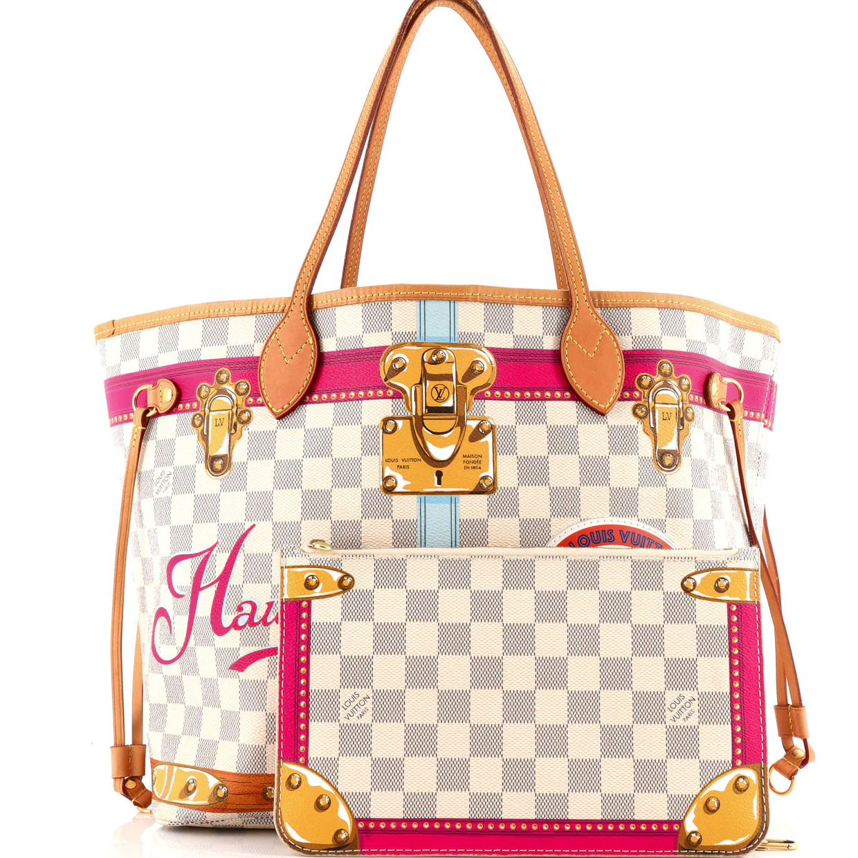 Neverfull NM Tote Limited Edition Cities Damier Summer Trunks MM - Deep Luxury