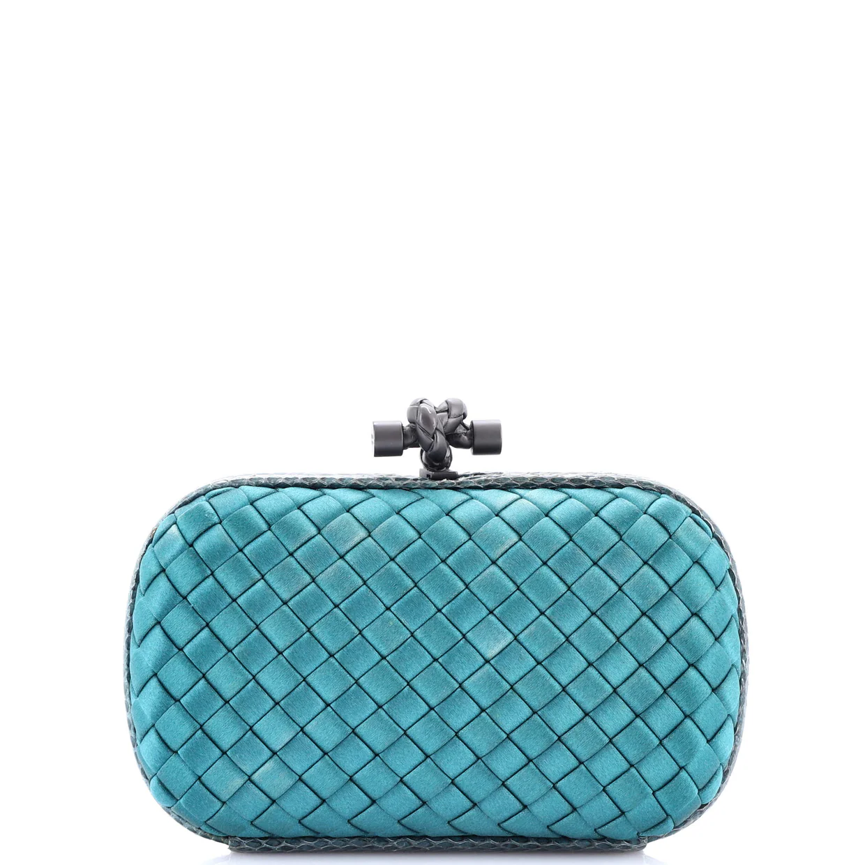 Box Knot Clutch Intrecciato Satin Small - Deep Luxury