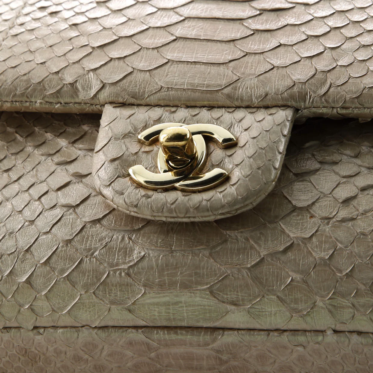 Classic Double Flap Bag Iridescent Python Medium - Deep Luxury