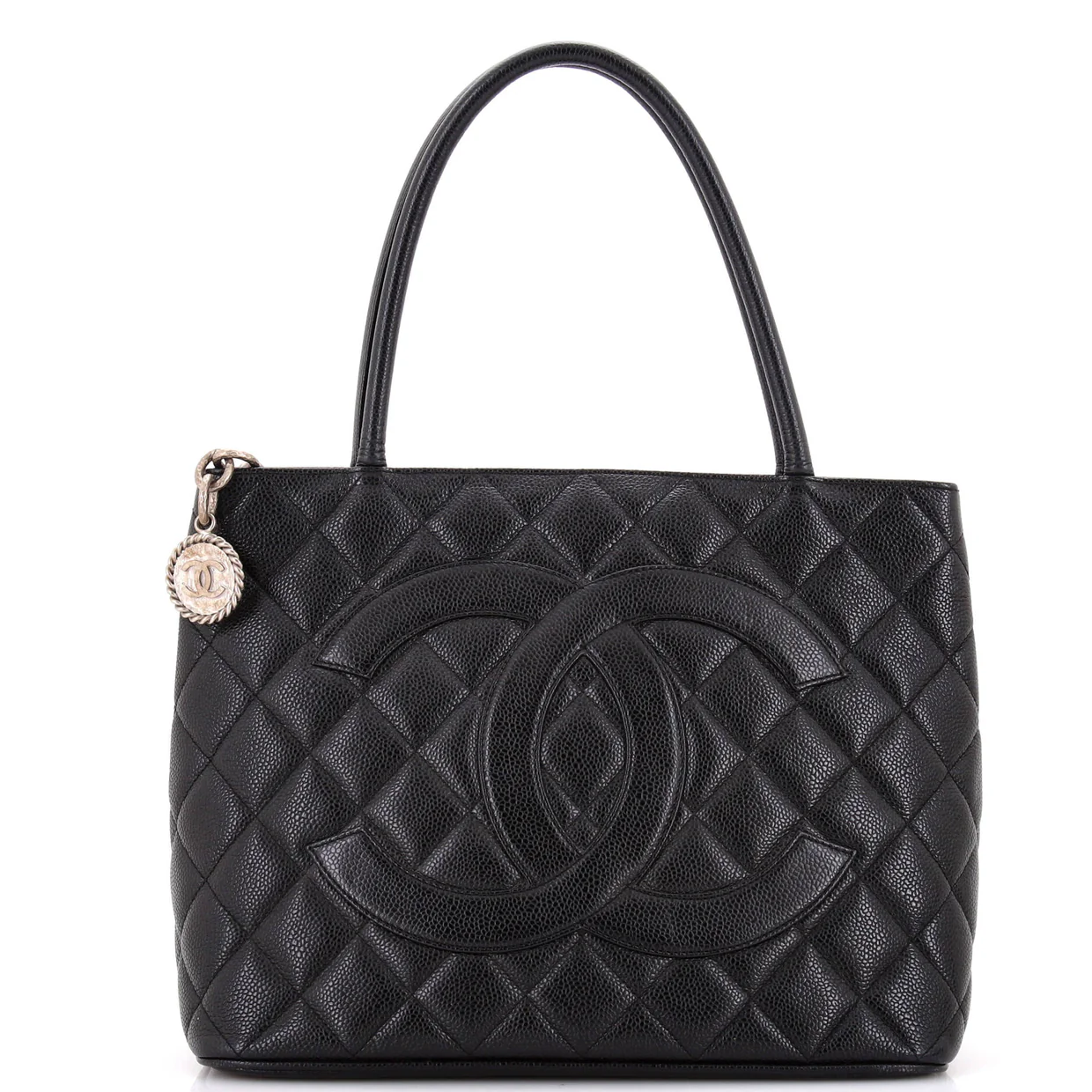 Medallion Tote Quilted Caviar - Deep Luxury