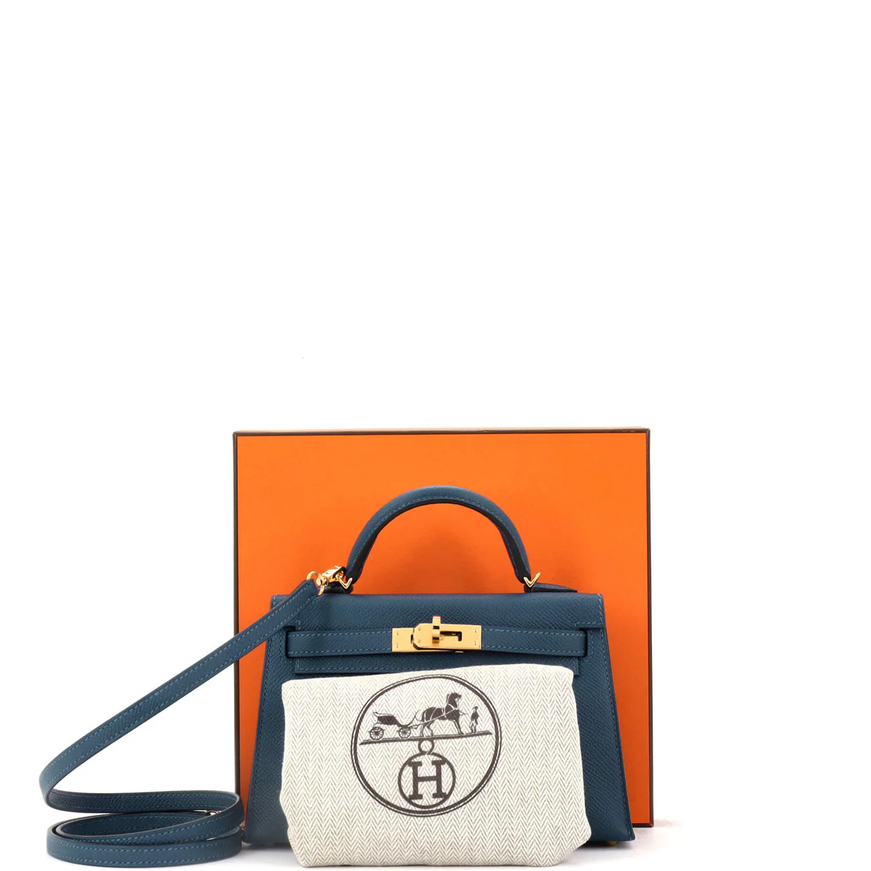 Kelly Mini II Bag Deep Blue Epsom with Gold Hardware 20 - Deep Luxury