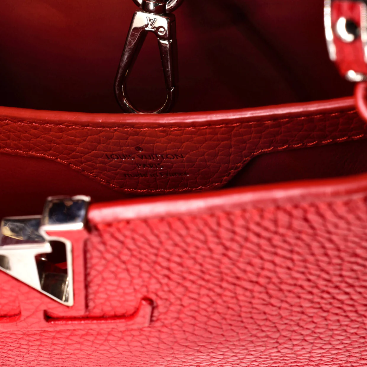 Capucines Bag Leather with Snakeskin BB - Deep Luxury