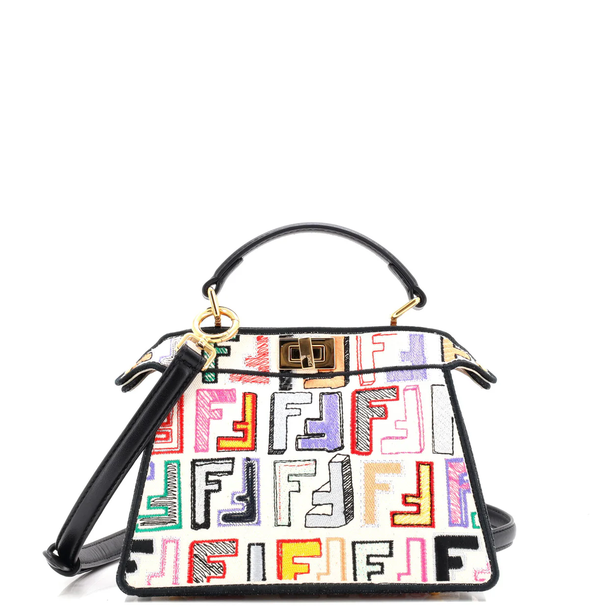 Peekaboo ISeeU Bag Embroidered Zucca Canvas Petite - Deep Luxury