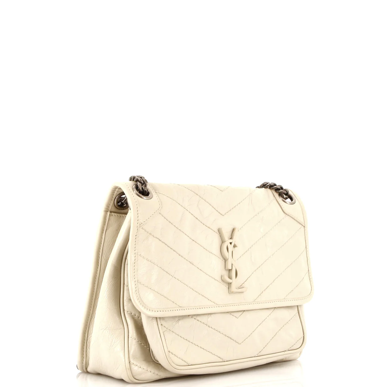 Niki Chain Flap Bag Matelasse Chevron Leather Medium - Deep Luxury