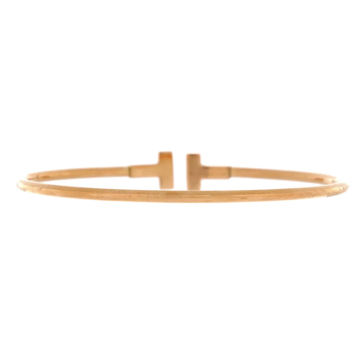 T Wire Bracelet 18K Rose Gold Narrow - Deep Luxury