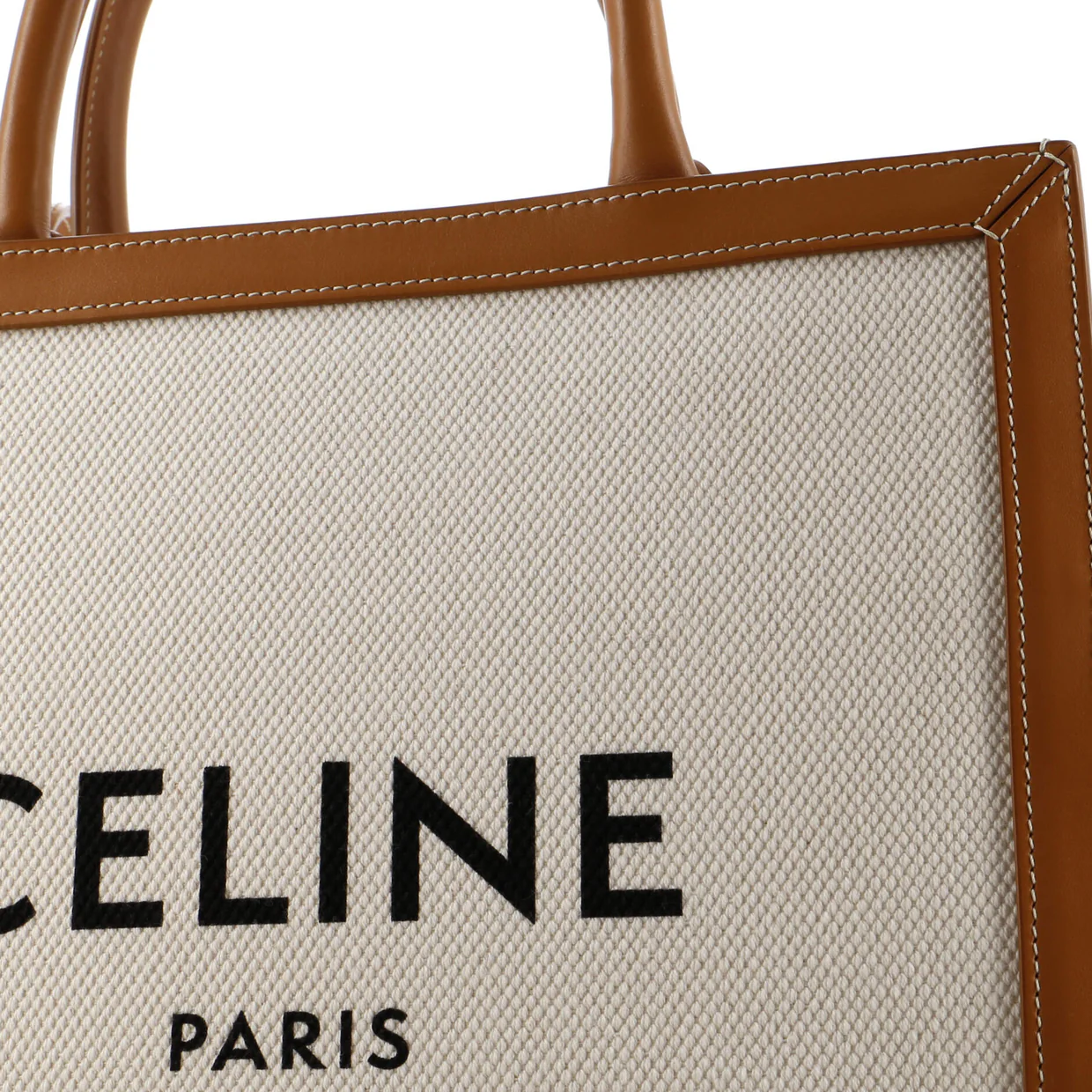 Vertical Cabas Tote Canvas with Leather Small - Deep Luxury