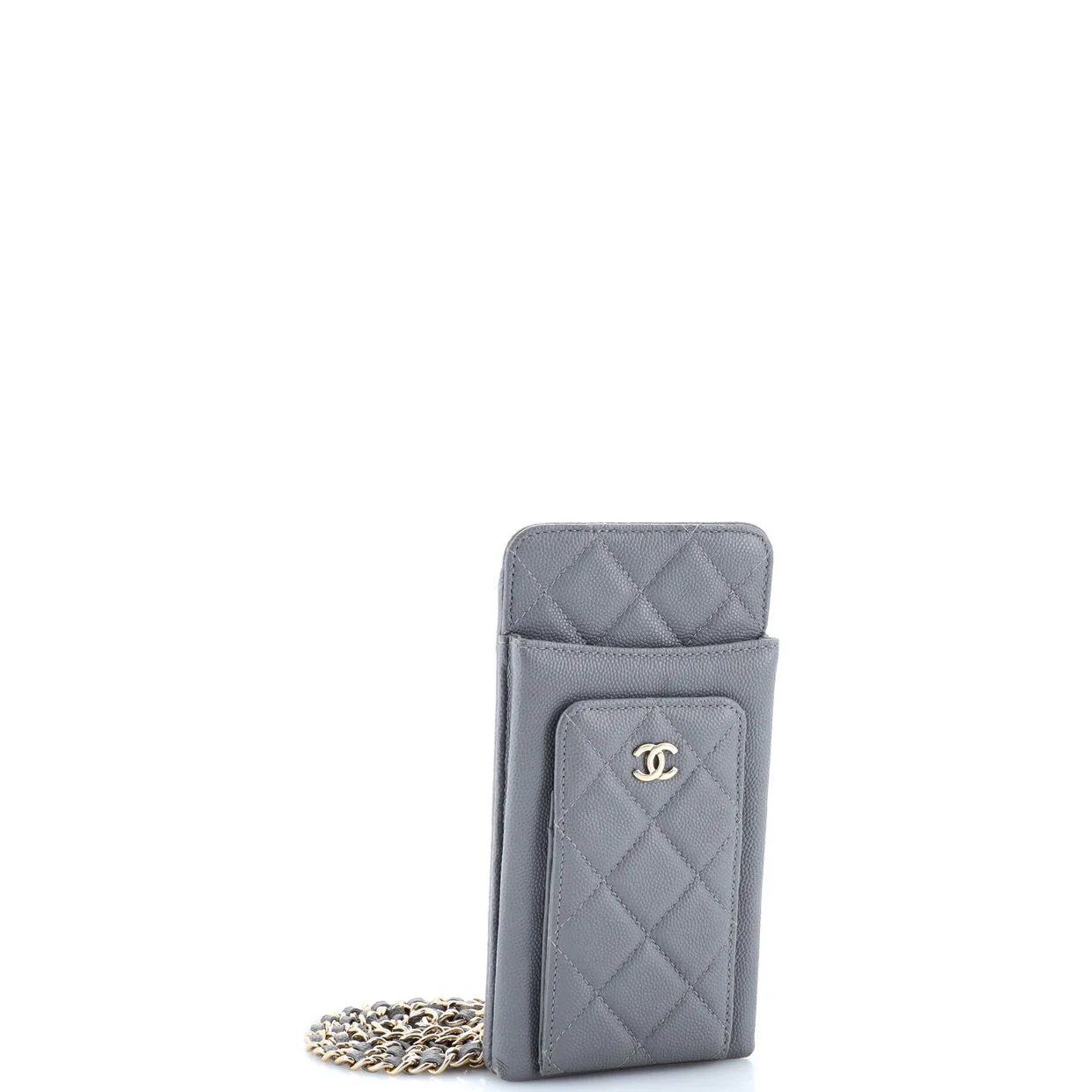 O Phone Holder Crossbody Bag Quilted Caviar - Deep Luxury