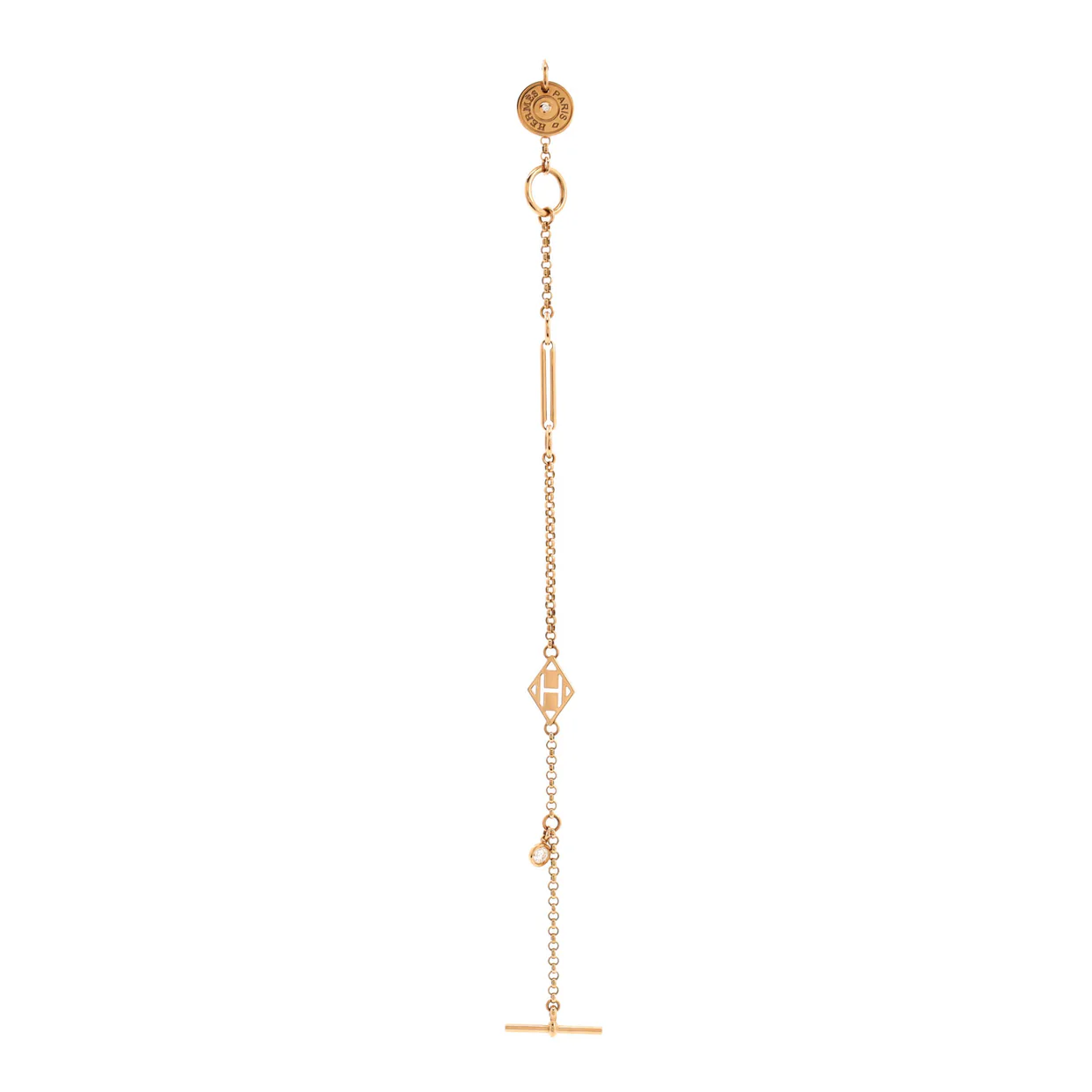 Gambade Bracelet 18K Rose Gold with 2 Diamonds - Deep Luxury