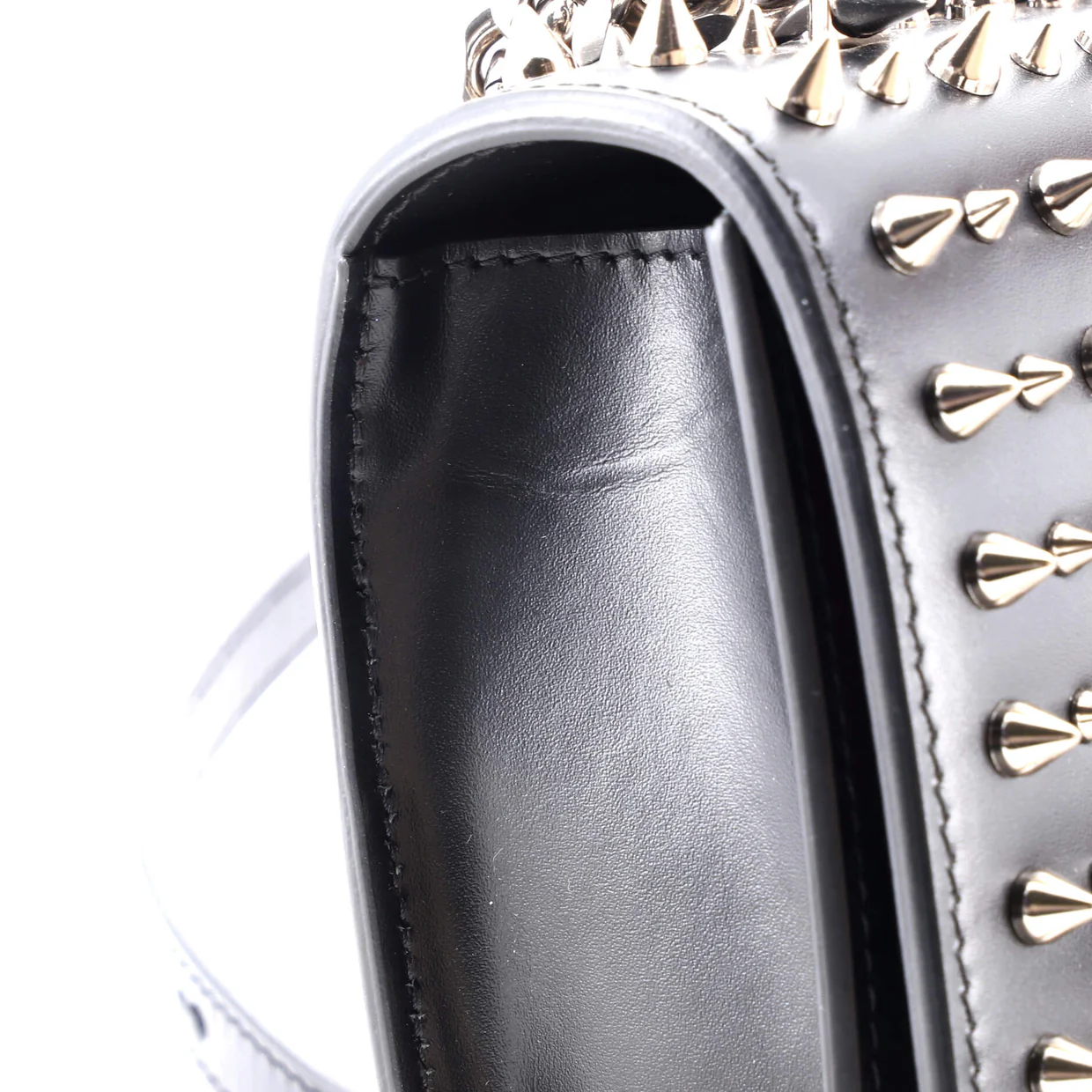 Jewelled Flap Satchel Studded Leather Small - Deep Luxury