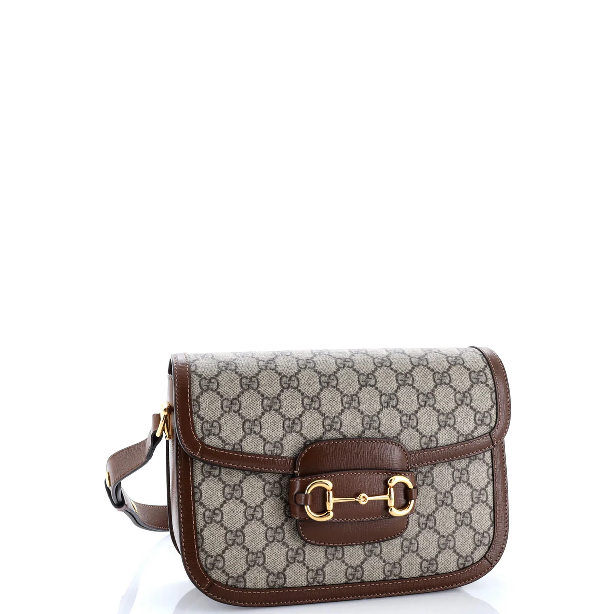 Horsebit 1955 Shoulder Bag GG Coated Canvas with Leather Small - Deep Luxury