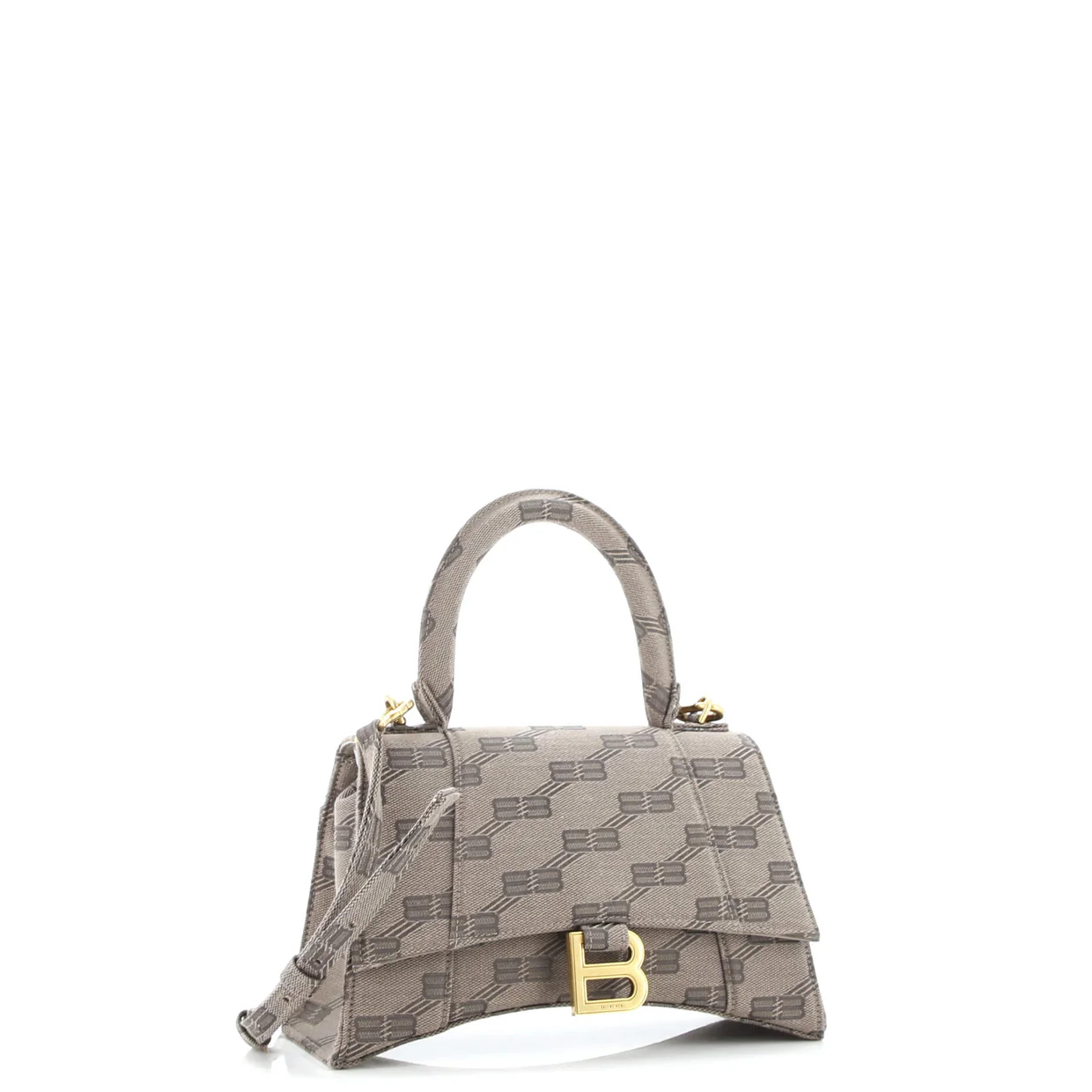 Hourglass Top Handle Bag BB Coated Canvas Small - Deep Luxury